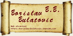 Borislav Bulatović vizit kartica